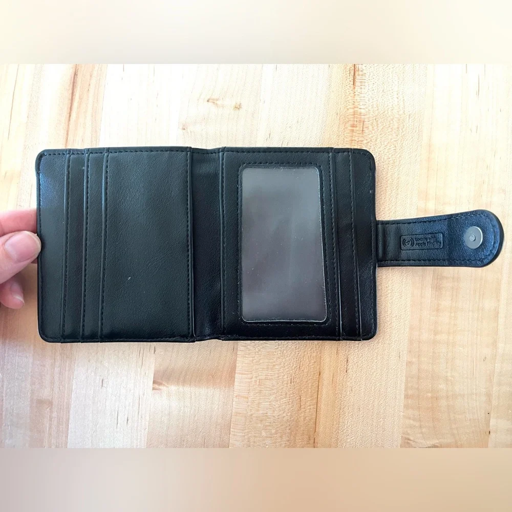 HIVE sleek black soft leather compact wallet, NWOT